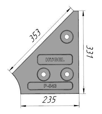 Р-543(S) (CLB20.8.3.3-3; 12292574) Торцевой бронелист средний SANY (CLB20)